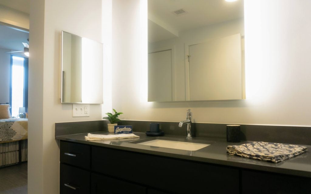 Bathroom showcase of Georgetown apartment at 55 H Street