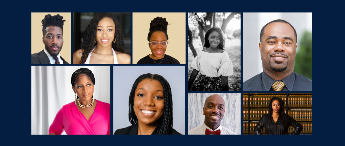 Headshots of nine different male and female-identifying students, staff and faculty