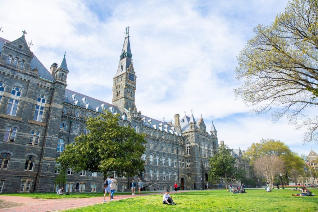 Healy Hall building on Georgetown campus