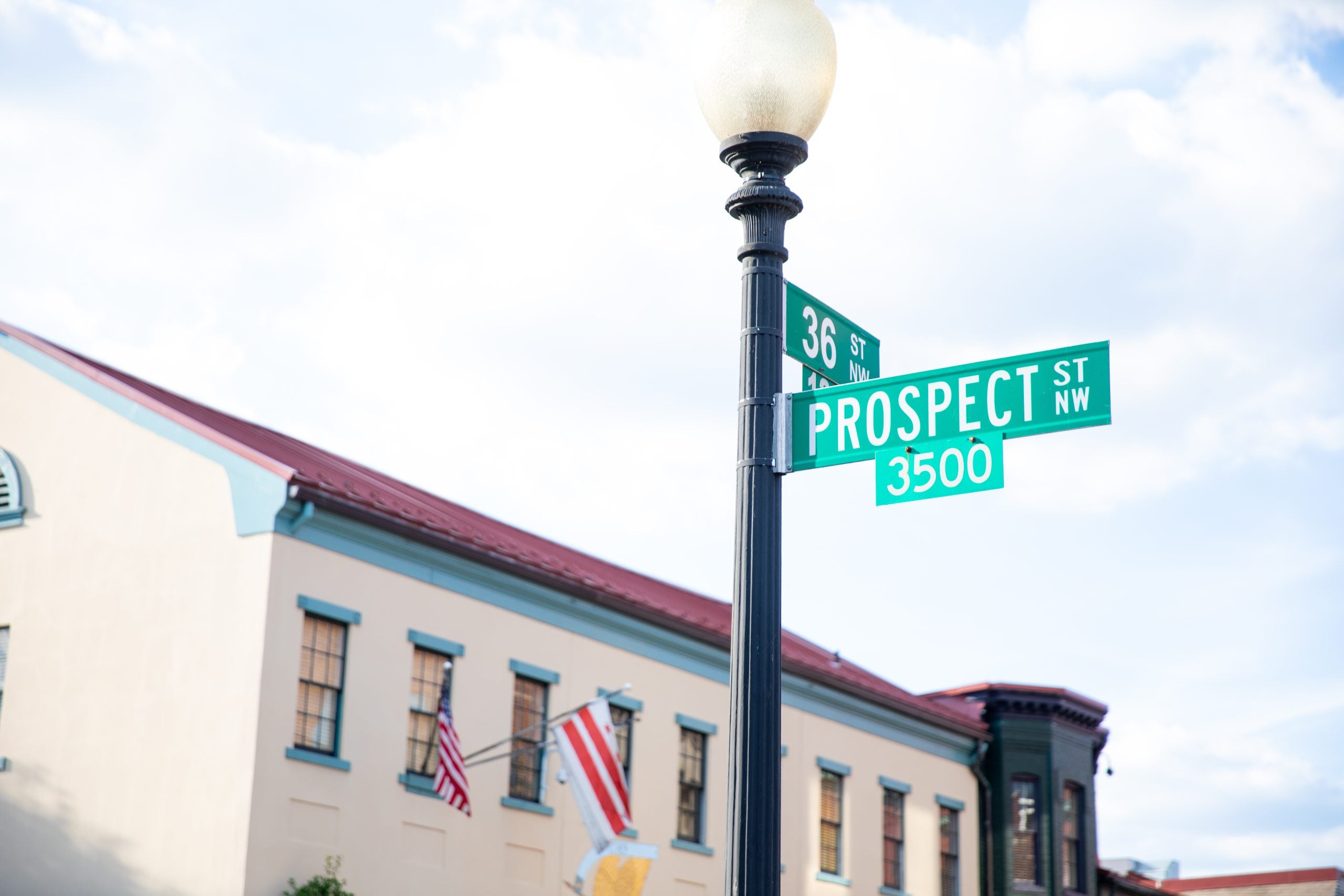 Street sign for Prospect and 36th Streets