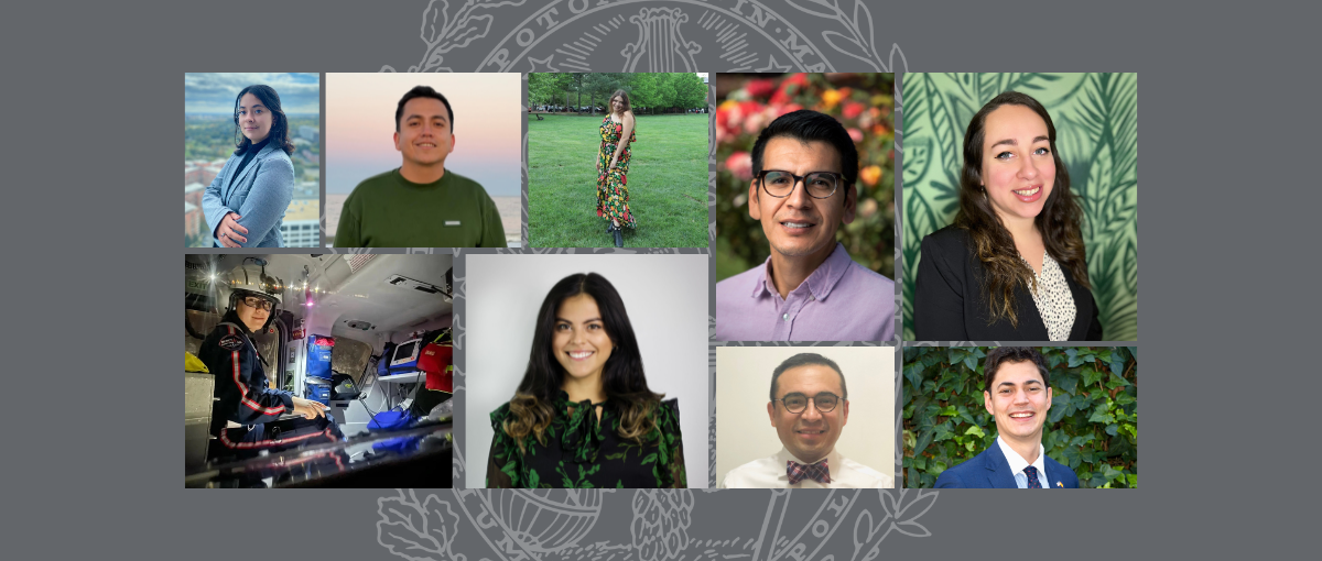 Collage of nine current and former Georgetown University student headshots