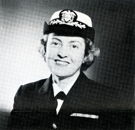 Archived photo of Ensign Rita Lenihan (G'45) in Naval uniform