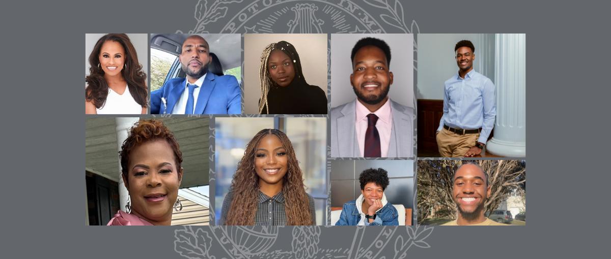 Collage of headshots of Black graduate students at Georgetown University