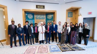Students at opening of the Yarrow Mamout Masjid on Georgetown University campus