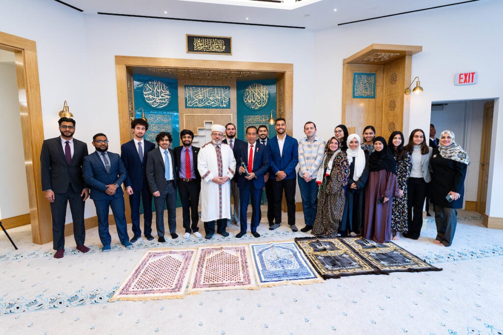 Students at opening of the Yarrow Mamout Masjid on Georgetown University campus