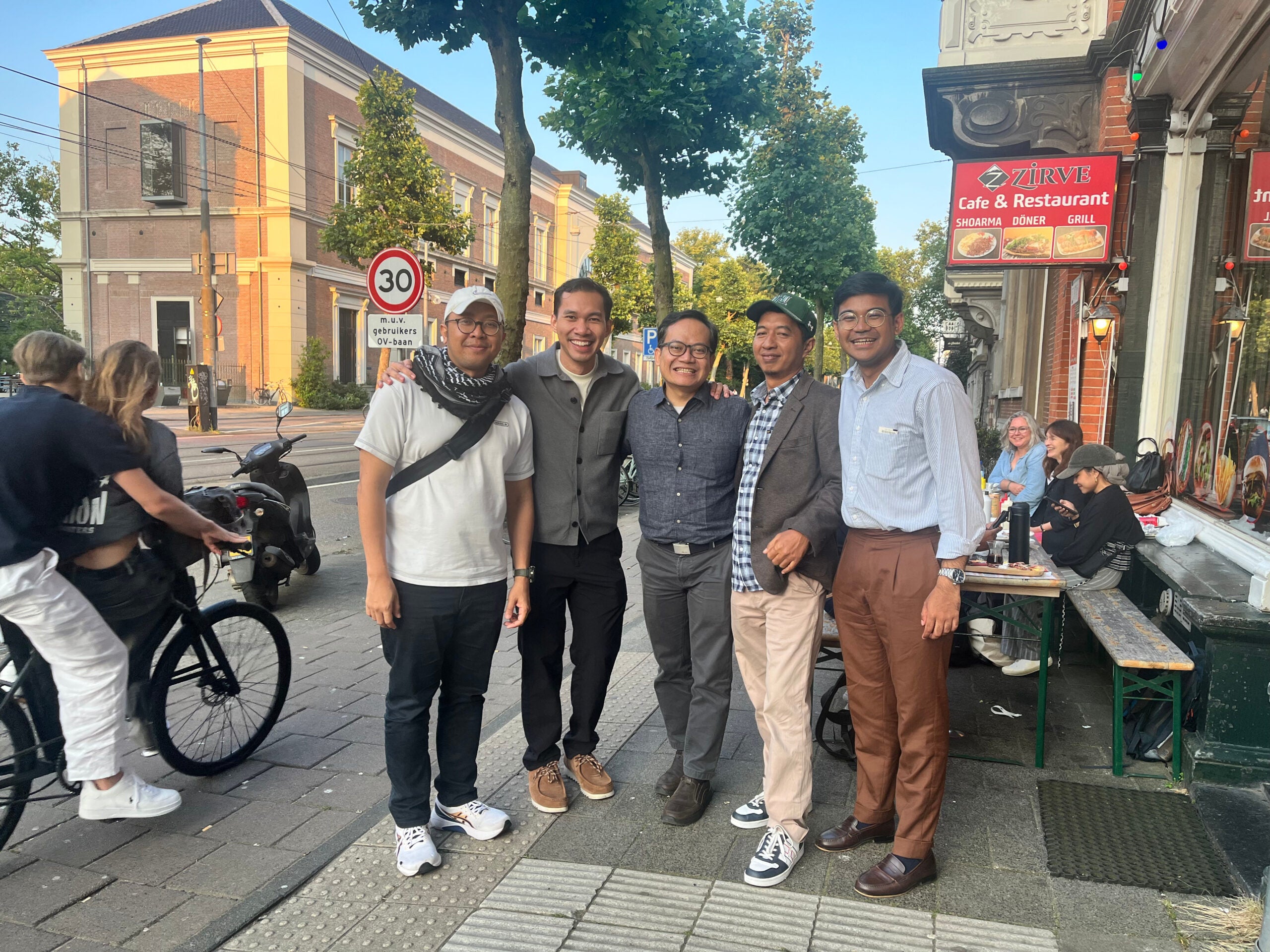 Halim Khoiri and panelists from EuroSEAS conference at dinner after his presentation