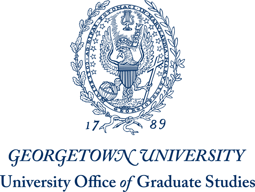 The navy-colored logo for the University Office of Graduate Studies, featuring Georgetown's eagle logo with the number "1789" above text with the university and office name.